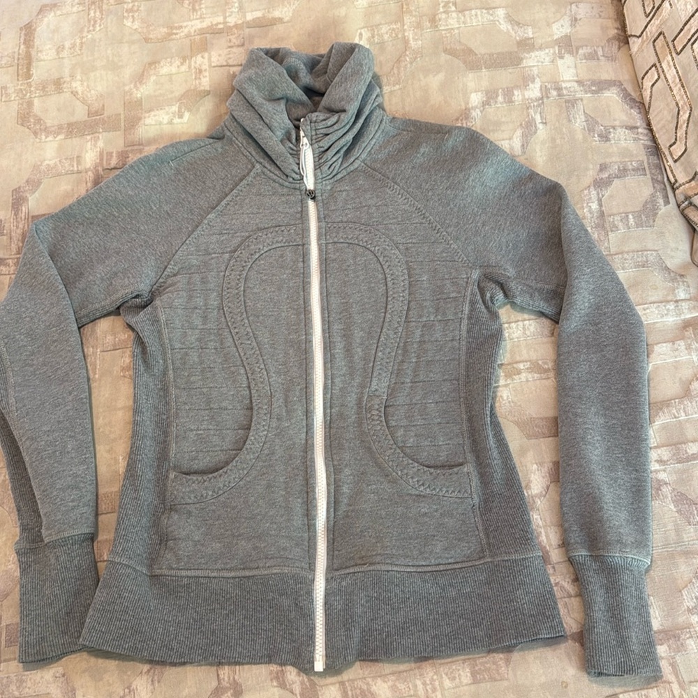 Lululemon Grey Scuba Full Zip Sweater Sz 6
